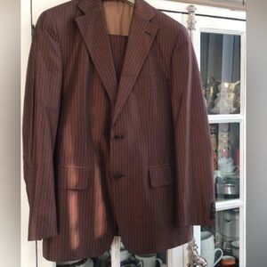BOSS HUGO BOSS Brown Pinstripe Blazer and Pant Suit, 50